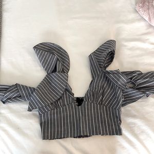 Blue Life (Revolve) Grey Crop Top